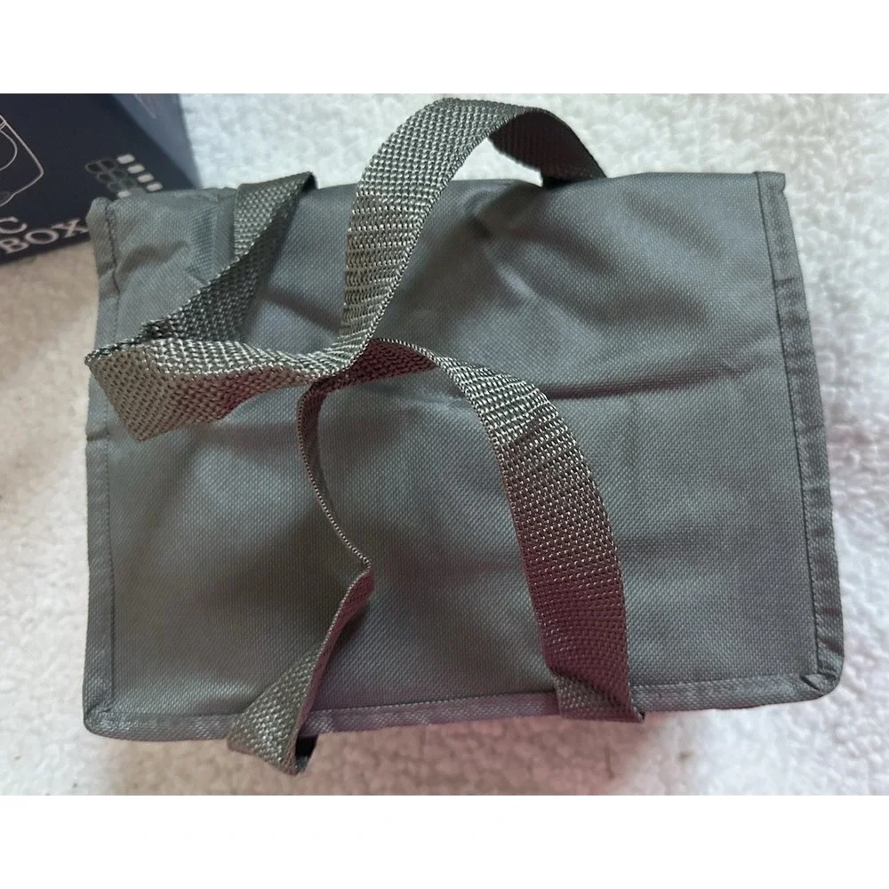 Nifogo, 1.5L Electric Lunch Box, w carry case ABY-318A, Gray/Green NIB